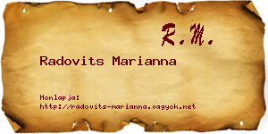 Radovits Marianna névjegykártya